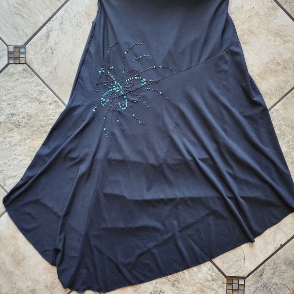 Vintage 90s Elegant Black Skirt with Sequin Design - Picture 1 of 4